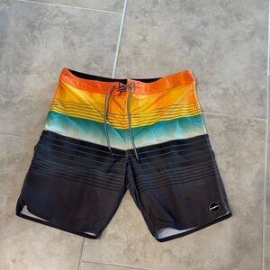 O'Neill Orange and Gray  Gradient Board Shorts SZ 33